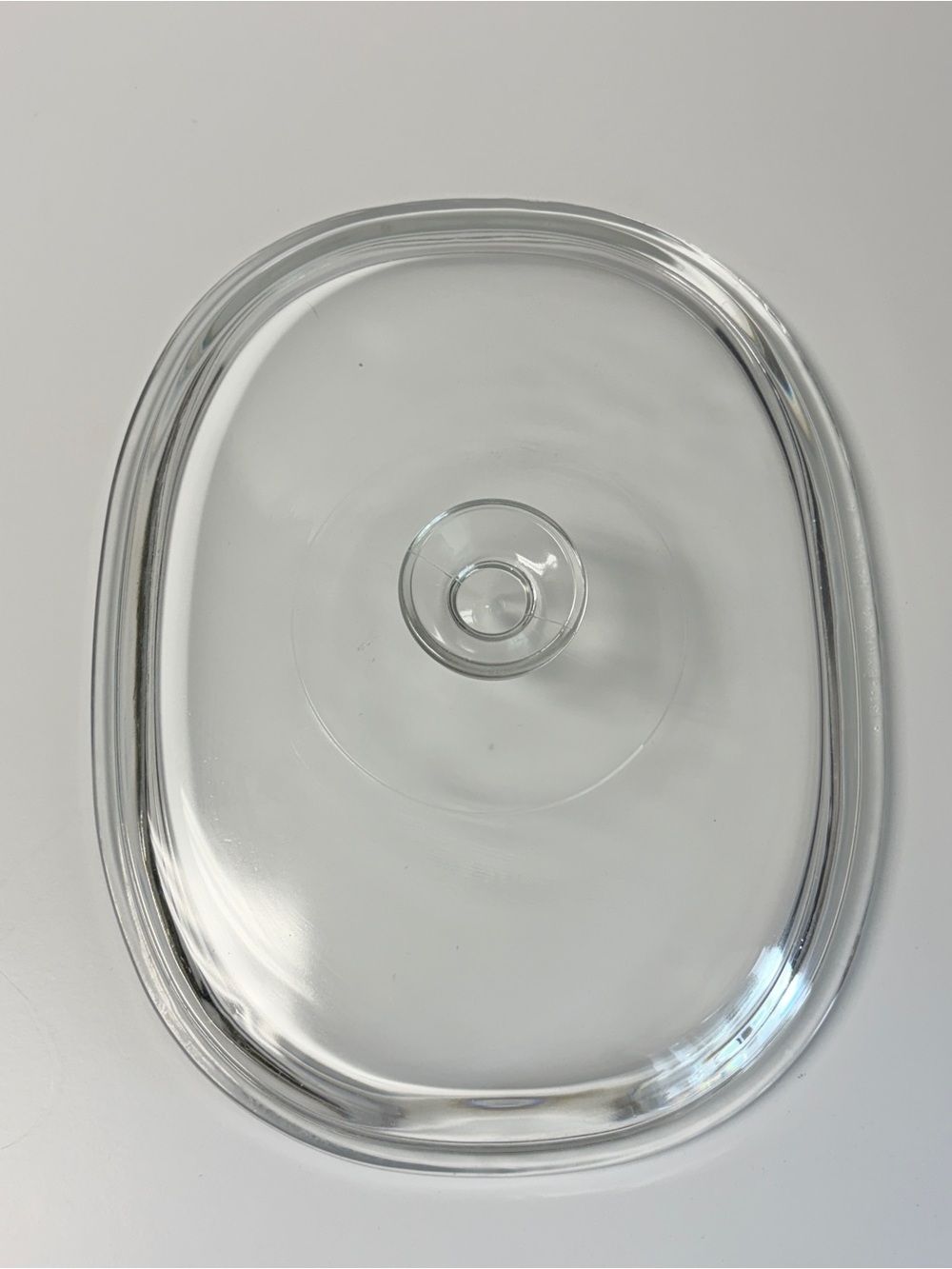 Pyrex DC 1 1/2 C A Clear Glass Oval Replacement Lid Rim Marked 32
